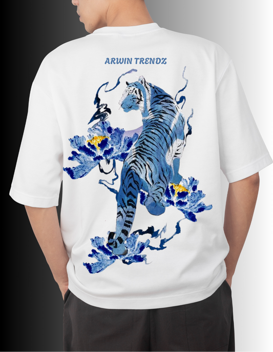 ARWIN TRENDZ – Blue Bloom Tiger T-Shirt