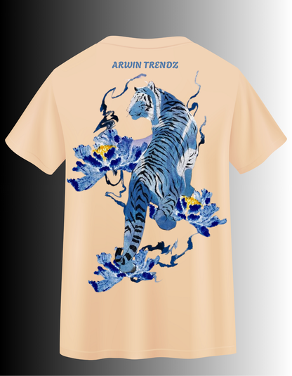 ARWIN TRENDZ – Blue Bloom Tiger T-Shirt