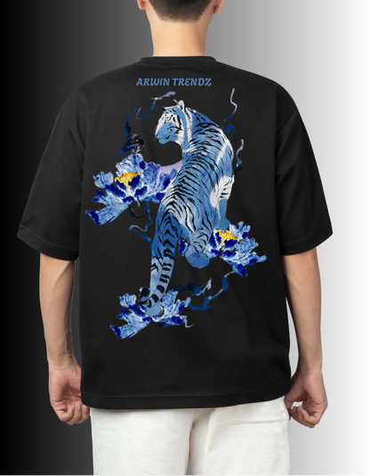 ARWIN TRENDZ – Blue Bloom Tiger T-Shirt