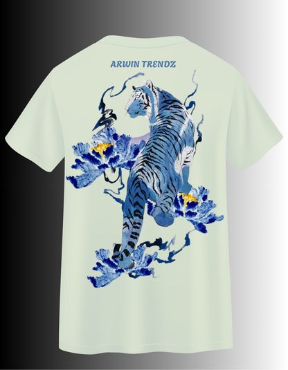 ARWIN TRENDZ – Blue Bloom Tiger T-Shirt