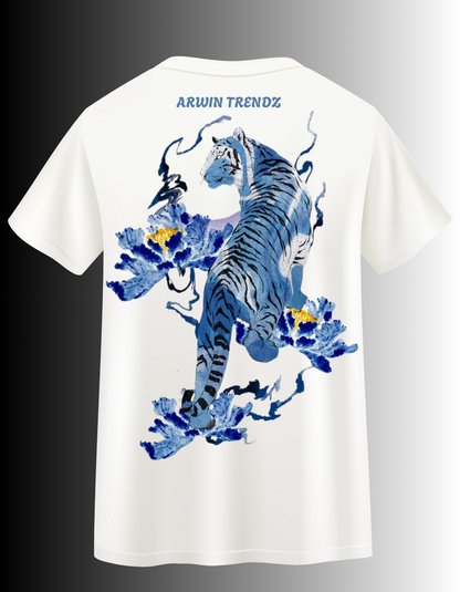 ARWIN TRENDZ – Blue Bloom Tiger T-Shirt